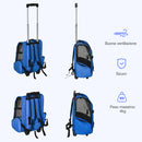 Trasportino Zaino 2 in 1 per Cani e Gatti 42x25x55 cm con Tasche e Maniglia Telescopica Blu