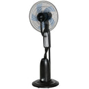Ventilatore Nebulizzatore 90W a 4 Ruote con Serbatoio 2.8L e 4 Velocità 44,5x38,5x120 cm in Metallo PE e ABS Nero