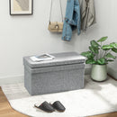 Panca Contenitore 76x50x73 cm con Schienale e Vano da 77L Rivestimento in Tessuto Grigio      
