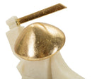 Decorazione Samurai Oda Quarzy 19x8x18 cm in Resina e Metallo Bianco e Oro      