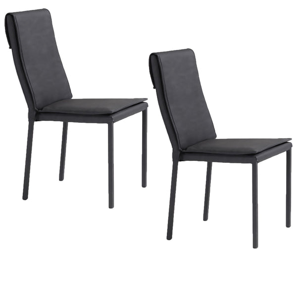 prezzo Set 2 sedie Imbottite 45x59x95 cm In Tessuto Effetto Pelle Vincent Fango