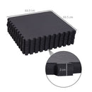 Tappeto Puzzle in EVA per Casa e Palestra Antiscivolo 8 Pezzi con Bordi Nero 63.5x63.5x2 cm 