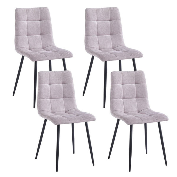 Set 4 Sedie 42x44x89 cm in Tessuto Trapuntato Chris Grigio Chiaro sconto