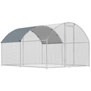 Pollaio per Galline da Esterno 280x340x190 cm con Tetto Impermeabile e Serratura in Acciaio Zincato Argento      