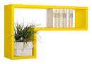 Mensola da Parete a Forma di L 61x37x15,5 cm in Fibra di Legno Lettera Giallo Canarino