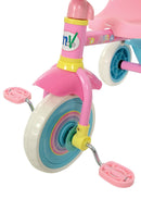 Triciclo a Pedali Primi Passi per Bambini con Maniglione Genitoriale Rimovibile e Vano Contenitore Barbie Rosa  