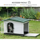 Cuccia per Cani Taglia Piccola 111x84x80 cm in Plastica Bianca e Verde
