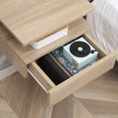 Set 2 Comodini Sospesi 35x32x22,5 cm Design Moderno Rovere