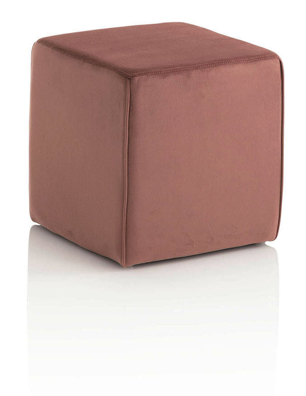 prezzo Gepolsterter Hocker 38x38x38 cm in rosa Samt