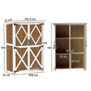 Armadio da Giardino 116,5x57x159-167 cm Tetto in Bitume in Legno di Abete Marrone e Bianco  