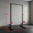 Rack Squat 500 kg 105x157x205 cm con Barra Trazioni e Supporto Bilanciere Regolabile in Acciaio      