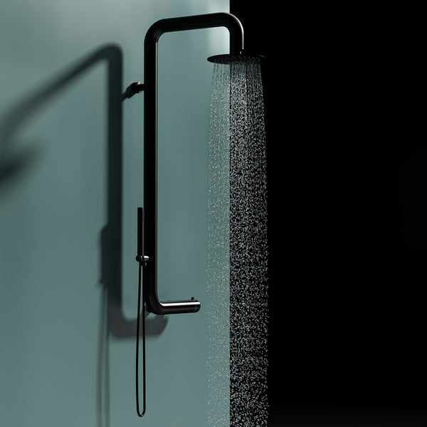 sconto Doccia da Giardino in Acciaio Inox Installazione a 3 Punti a Parete Sined Cabras Nero