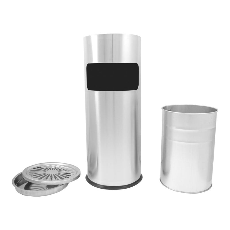 Cestino Gettacarte Posacenere Ø24,7 cm in Acciaio 10L per Interno Esterno