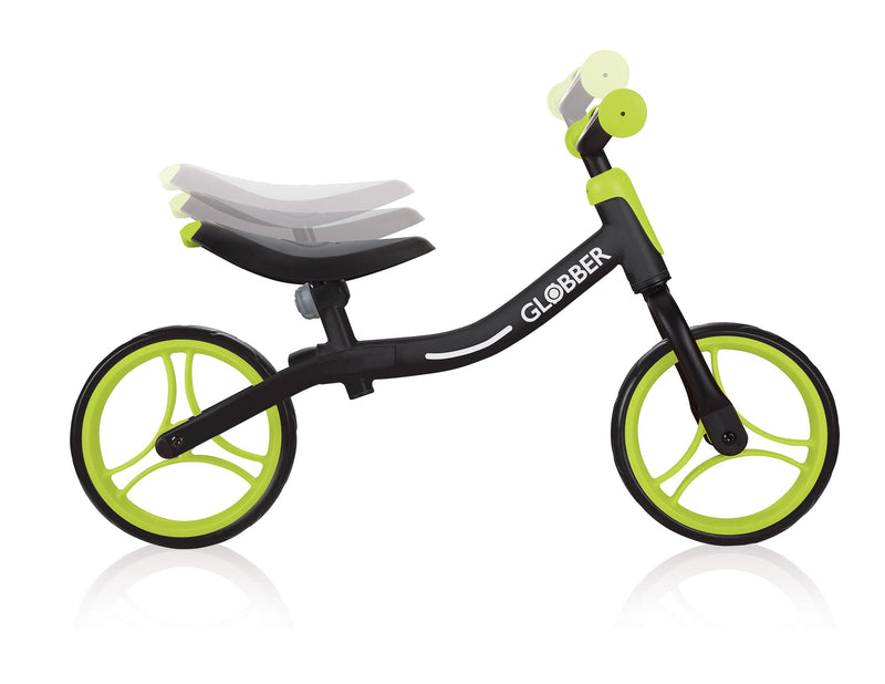 Bicicletta Pedagogica per Bambini 10" Senza Pedali Globber Go Bike Nero e Verde