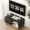 Mobile Porta TV fino 42"con Ruote e Freni Armadietto e Ripiano Regolabile 80x45x41 cm in Legno Nero