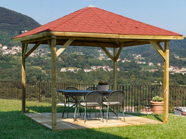 sconto Gazebo da Giardino 3,15x3,15m in Legno Etna