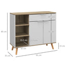 Mobile Multiuso Salvaspazio 95x35x85 cm in Truciolato Bianco