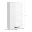 Pensile da Bagno 1 Anta 37x22,5x70 cm in MDF Bianco