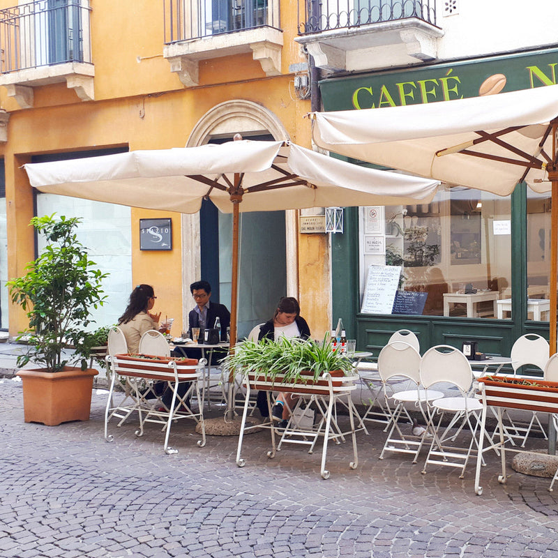 Ombrellone da Giardino 2,2x2,2 m Palo Ø48 mm in Legno Telo in Acrilico Ecrù