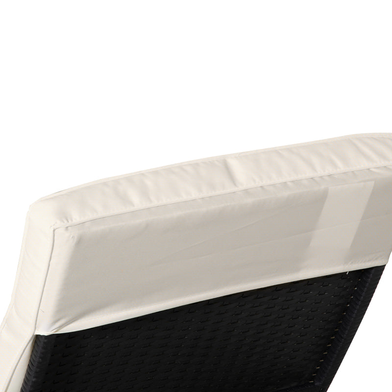 Lettino Prendisole da Giardino con Schienale Regolabile e Cuscino 207x70x70 cm in Rattan PE Nero