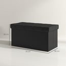Panca Contenitore Pieghevole 84L 76x38x38 cm in Finta Pelle Nero