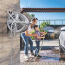 Avvolgitubo Manuale da Muro e Autoportante 40 mt in Metallo e polipropilene Grigio 