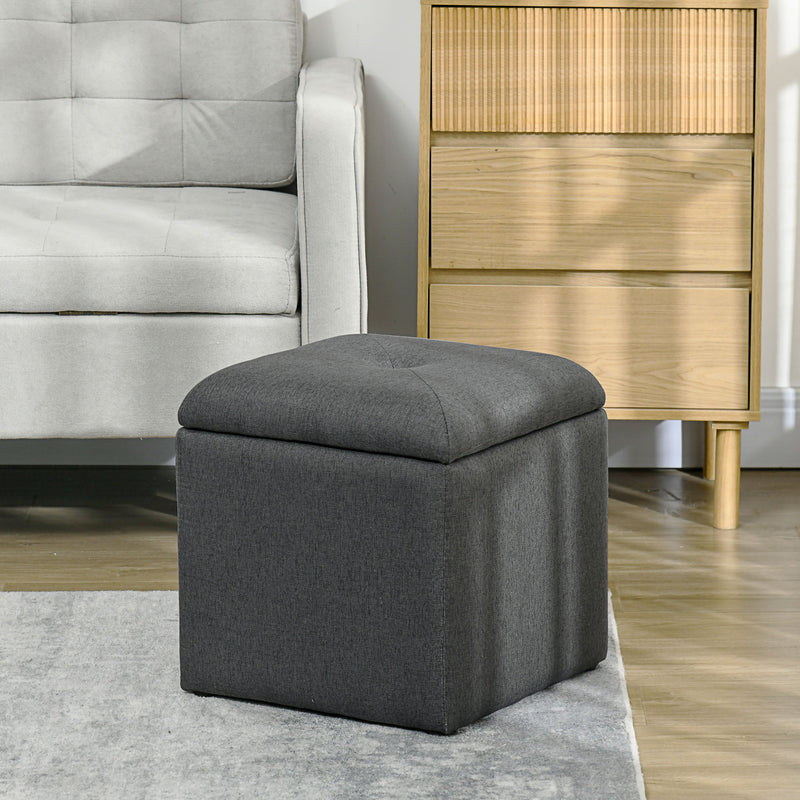 Pouf Contenitore 39x39x39 cm in Tessuto Teddy Grigio  