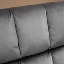 Sedia Imbottita con Poggiapiedi 60x80,5x89 cm in Tessuto Effetto Velluto Grigio