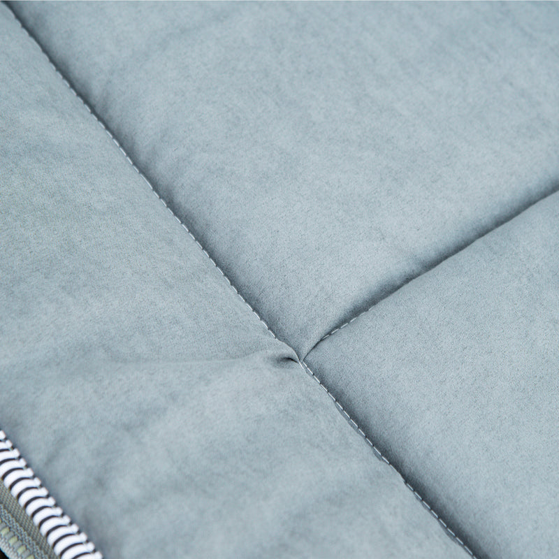 Lettino da Campeggio Pieghevole e Imbottito con Tasca Portaoggetti 188x64,5x53 cm  Grigio chiaro