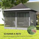 Gazebo da Giardino Pop Up 357x357x310 cm Altezza Regolabile e Zanzariere Grigio Scuro   