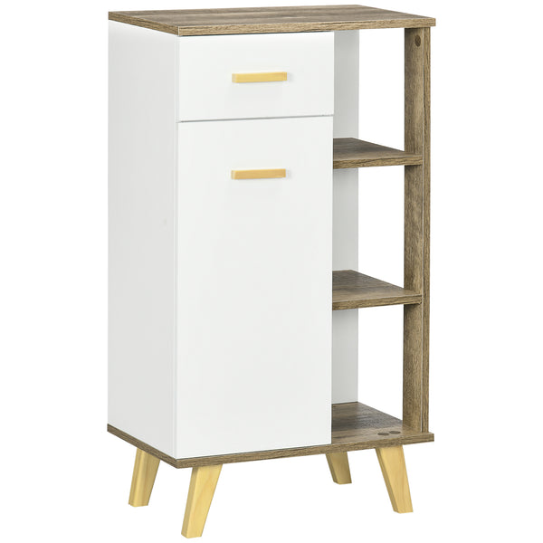 prezzo Badezimmerschrank 1 Tür 1 Schublade 50 x 30 x 89 cm in Spanplatte und Weißkiefernholz