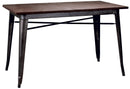 Tavolo Rettangolare in Metallo Top Legno Bristol Marrone