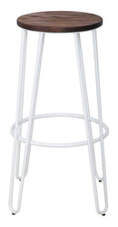 Set 2 Sgabelli Ø39x76 cm Detroit in Legno e Ferro Bianco