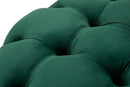 Puff Contenitore Rich Verde Ø55x42 cm in Legno Spugna Poliestere e Acciaio Verde e Oro
