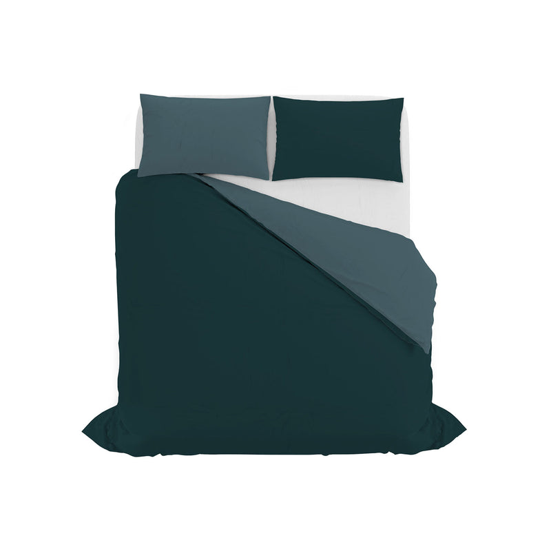 Copripiumino con Sacco e Federe in Tinta Unita Double Face Linea Zoe Ottanio e Salvia