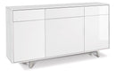Mobile 3 Ante 3 Cassetti 164x92x41 cm Ossido Bianco/Bianco Lucido