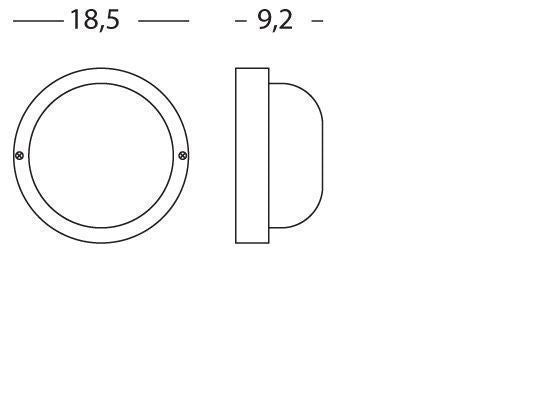 Plafoniera Tonda da Esterno 40W in Resina Sovil Nera