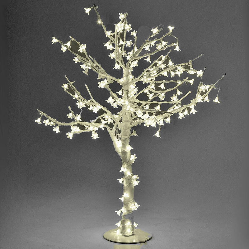 Albero di Natale Luminoso con 384 Led Bianco Caldo H150cm Ciliegio