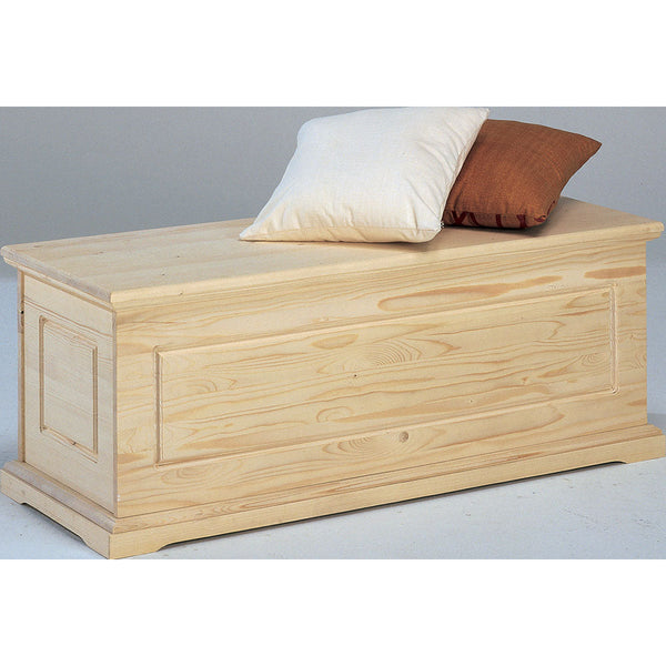 Truhe aus rohem Tannenholz 120 x 47 x 46 cm Fumer Atene sconto