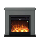 Camino Elettrico da Pavimento 99x88,3x25 cm Effetto Fiamma 1500W Sined Asciano Grigio Scuro