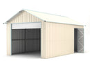 Casetta Box da Giardino in Lamiera di Acciaio 360x760x307 cm Beige