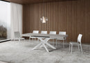 Tavolo Allungabile 130/390x90 cm Volantis Cashmere Gambe Bianche      