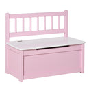 Cassapanca per Bambini 2-5 Anni 60x30x50 cm con Pistone per Chiusura Sicura Capacità 40 kg in Legno Rosa e Bianco      