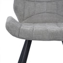 Set 2 Sedie per Sala da Pranzo Tessuto Seduta Ergonomica Colore Grigio