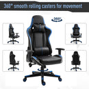 Sedia da Gaming Ergonomica 72x54x126-136 cm in PVC  Nera e Blu
