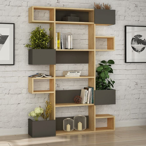 Libreria design 120x171 cm Niho rovere antracite acquista
