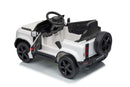 Macchina Elettrica per Bambini Licenza Land Rover Defender Small 12V con Telecomando Bianco