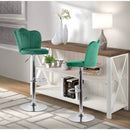 Set 2 Sgabelli 38x38x60/80 cm in Velluto Base Cromata Ottanio