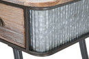 Console Bronxs 118x45,5x80,5 cm in Ferro e Legno di Abete Nero e Grigio