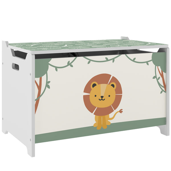 Baule Portagiochi per Bambini 60x37x39 cm con Coperchio in MDF Verde prezzo